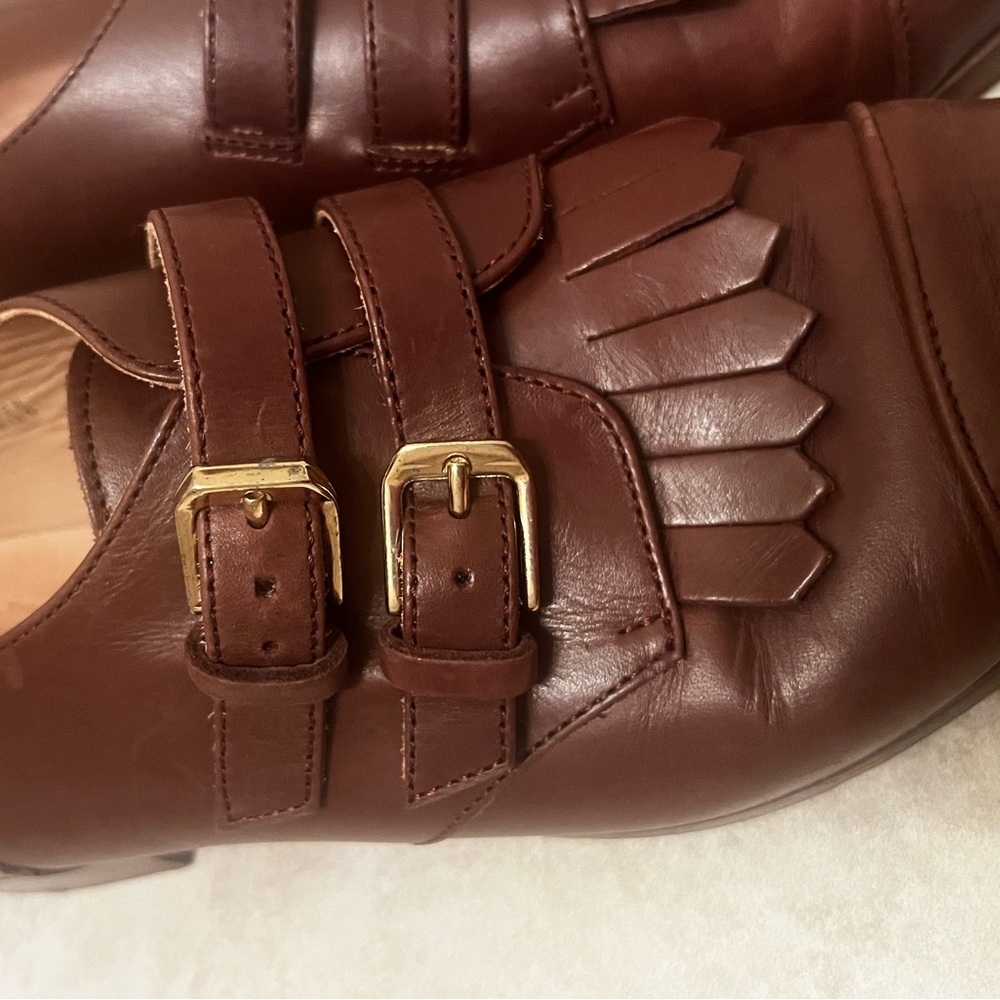 J.Crew Kiltie Monk Strap Loafer – Rustic Brown Leather, Made in Italy, US 7.5 - Picture 5 of 11